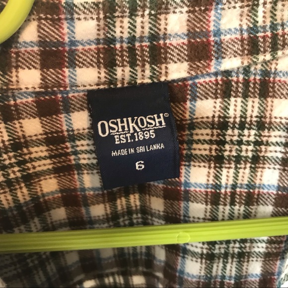 Oshkosh Boys Plaid Shirt 100% cotton size 6. - Picture 1 of 4